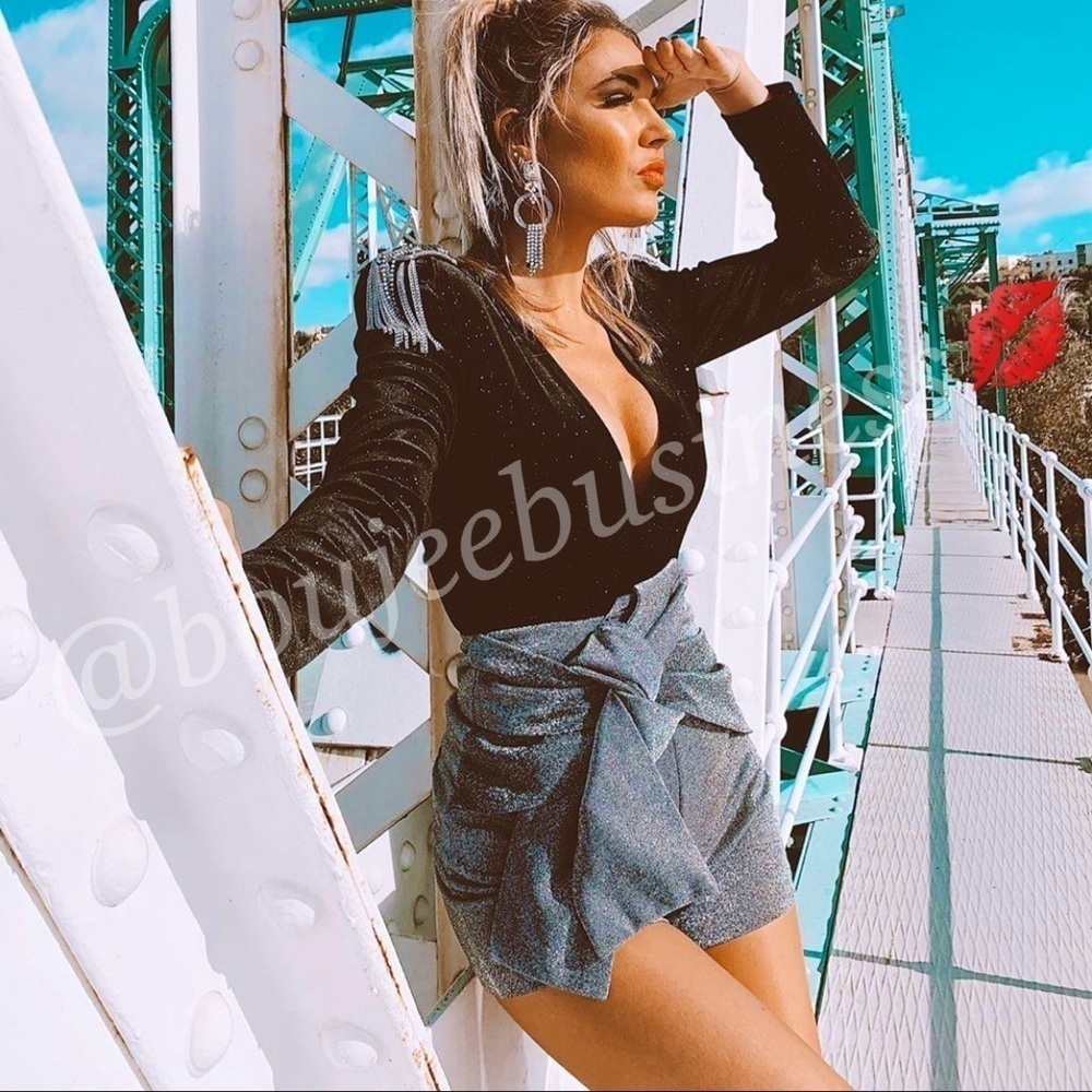 ZARA Shimmery Shorts with Bow